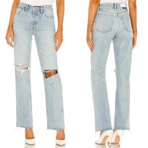 REDONE 90s High Rise Loose Jeans Breezy Indigo Distressed size 31